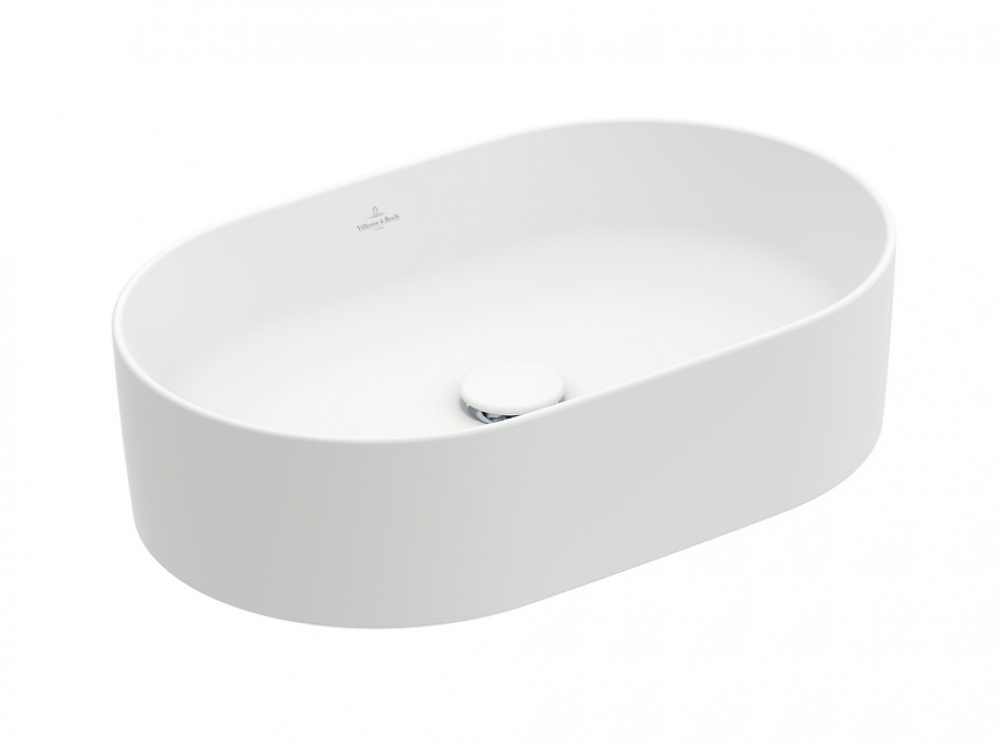 VB COLLARO Раковина для установки на столешницу, 560x360 мм, без перелива, Stone White CeramicPlus арт. 37023