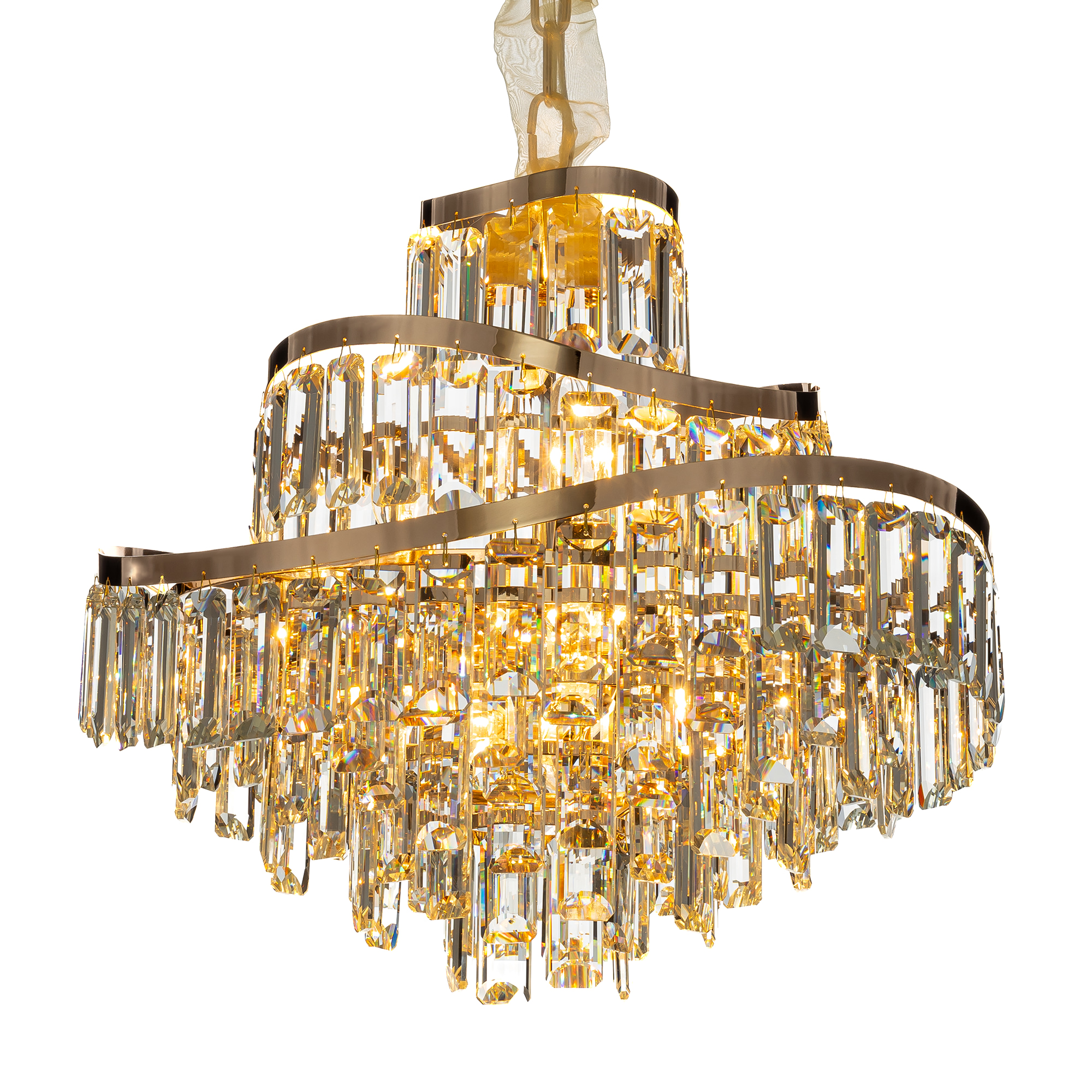 Citilux NAIAD CL315152 Люстра хрустальная подвесная Золото арт. 89516
