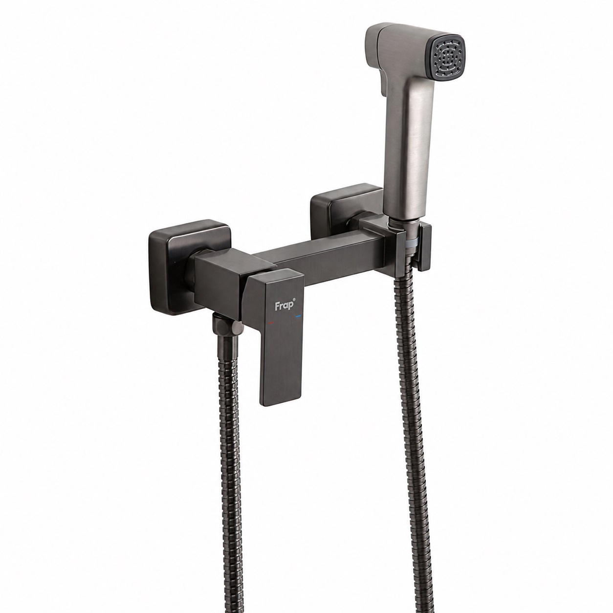 Гигиенический душ со смесителем FRAP F7591-9, оружейная сталь арт. 189758