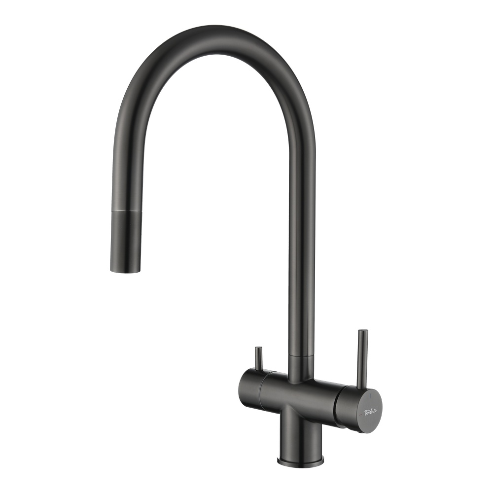 Смеситель для кухни с подключением фильтра Rivelato Trevi 2433505, черный арт. 172331