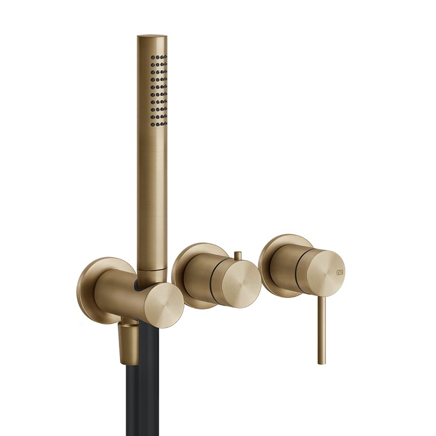 GESSI SHOWER316 Внешние части смесителя на 2 позиции с переключателем, 726 Warm Bronze Br. PVD арт. 40252