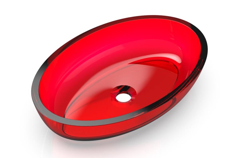 KNIEF OVAL Shape Раковина накладная 550x370x130 мм без перелива, без отверстия, хром/40 Rubin арт. 36906