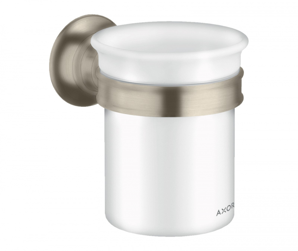 AXOR MONTREUX Держатель для зубных принадлежностей, Brushed Nickel/керамика арт. 30597