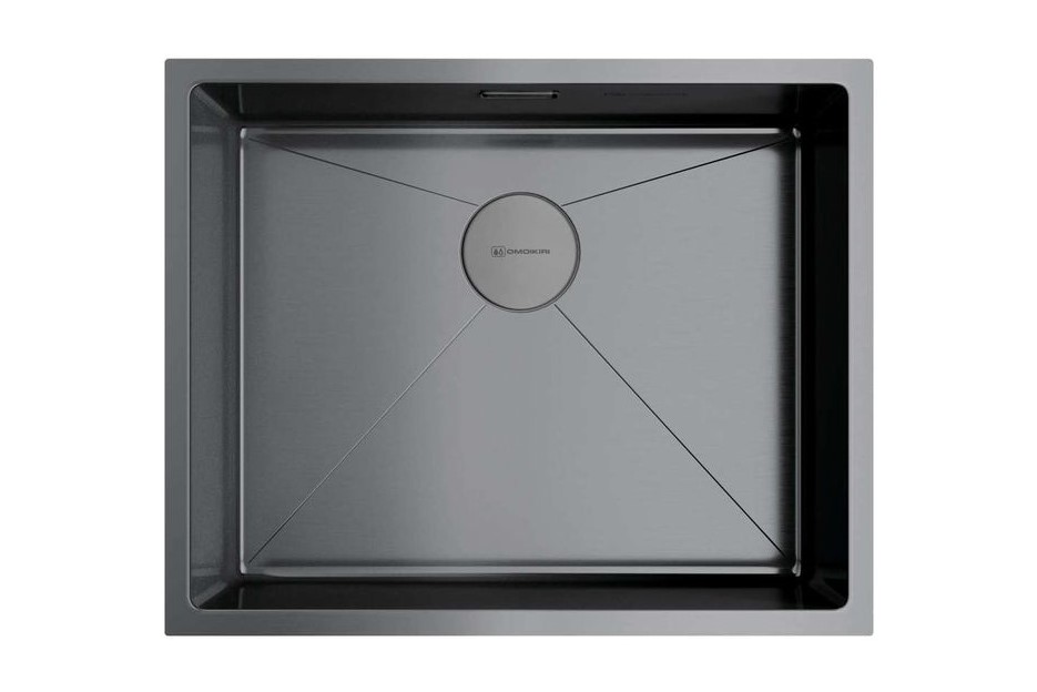 OMOIKIRI TAKI Мойка кухонная 540x440 мм, база 60 см, нержавеющая сталь GM 008.вороненая сталь арт. 40474