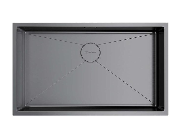 OMOIKIRI TAKI Мойка кухонная 740x440 мм, база 80 см, нержавеющая сталь GM 008.вороненая сталь арт. 40499