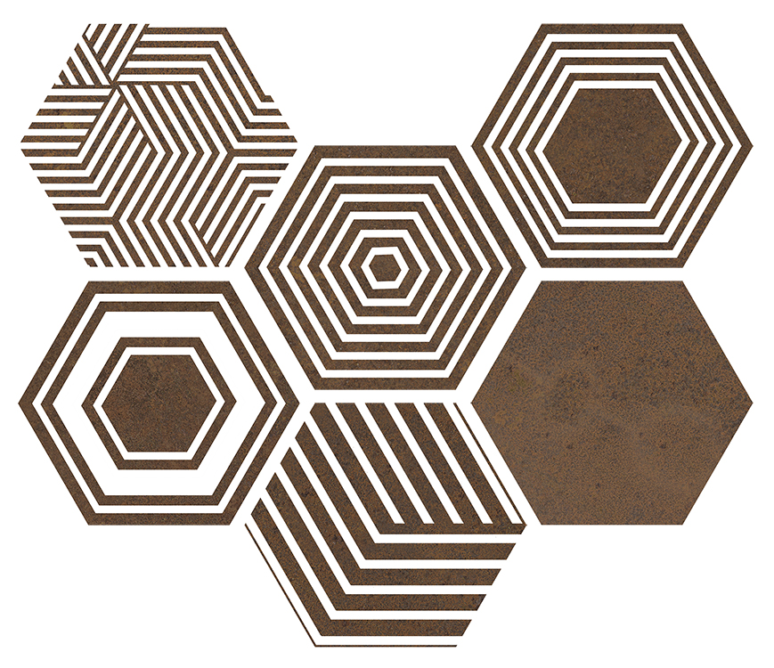 Керамогранит PIER17 Hexa Copper 23,2x26,7 арт. 122661