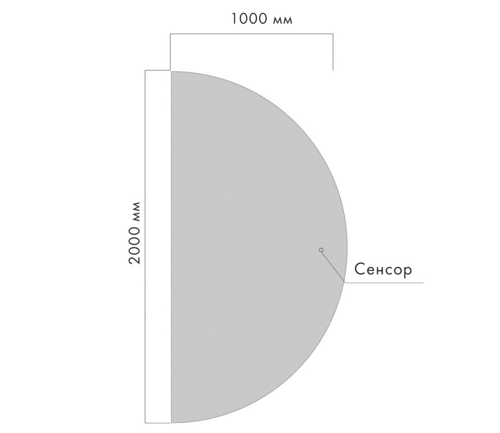 ZEROND Loka Зеркало с подсветкой 4000К, H2000x1000 мм, (право/лево), сенсорный выключатель арт. 126068