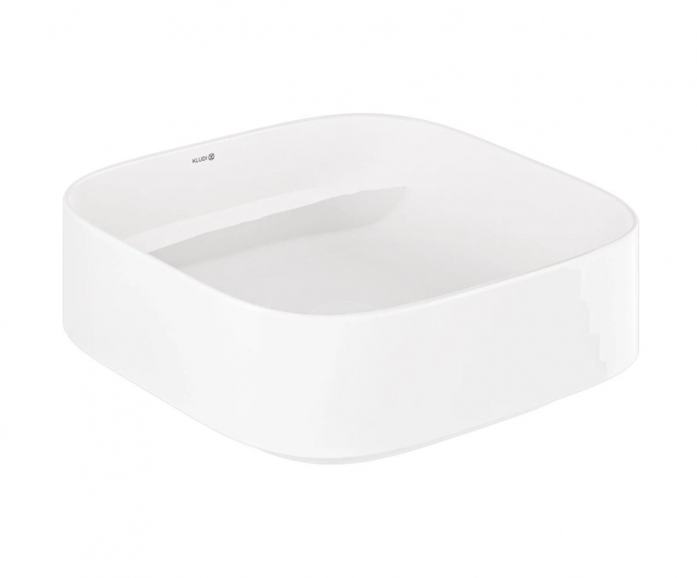 KLUDI RESA C Раковина накладная soft-edge, 40х40хH14 см, белый арт. 37092