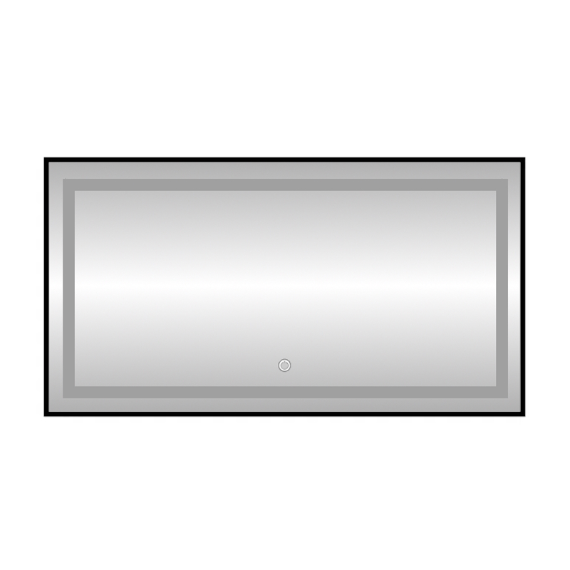 Зеркало с подсветкой LED Fixsen FX-2100B прямоугольное 100х80 см, черное арт. 178874