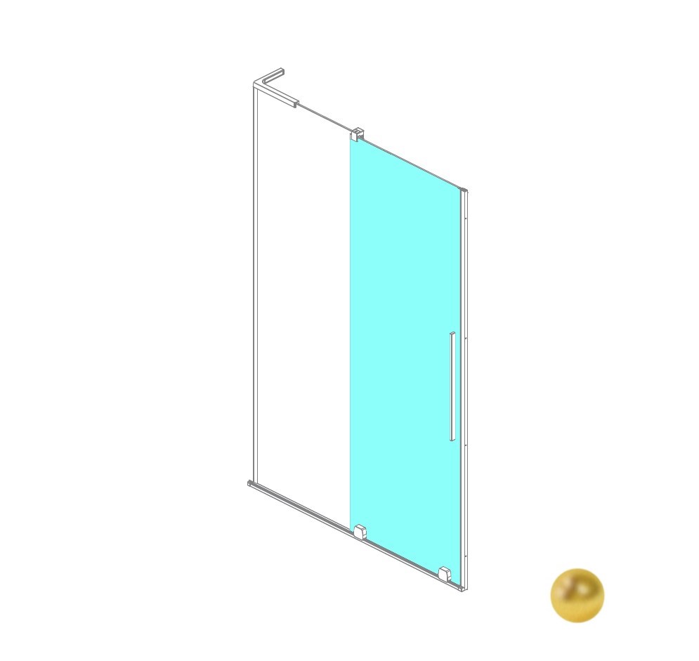 RADAWAY Furo SL DWJ Door 622 L Дверь к неподвижному стеклу в нишу, 99 золото брашированно/прозрачный арт. 32762