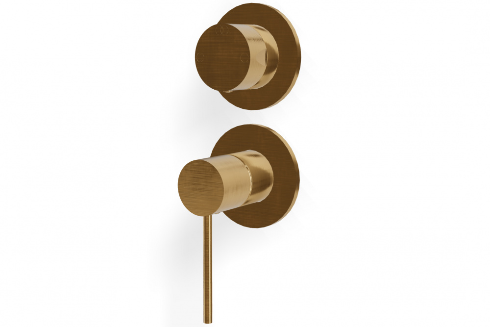 TREEMME Up+ Внешняя часть смесителя для душа на 2 выхода с переключателем, DZ Brushed gold арт. 39654