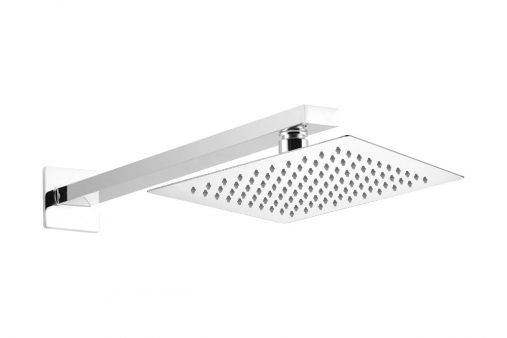 ALLEN BRAU INFINITY Верхний душ Slim,нерж.сталь #304, 250х250мм. держатель 380 мм, хром арт. 38340