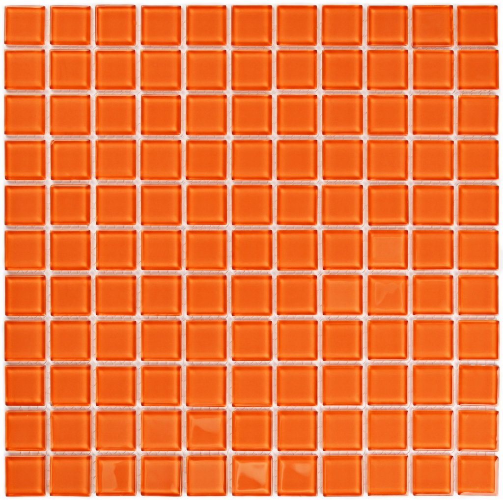 Плитка декоративная стеклянная Orange glass/Оранжевое стекло 4*25*25 300*300 арт. 90622