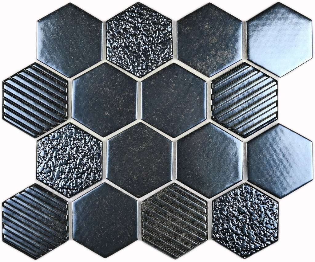Плитка декоративная стеклянная Saba Iron/Саба железный 304*264 73*73*6 арт. 90384
