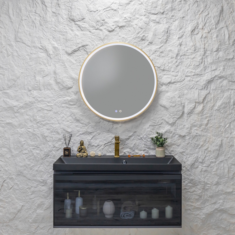 Зеркало Silver Mirrors Делуна/Deluna D700 2.2 (TX,алюм. профиль, цвет золото, подогрев, сенсорный выключатель) арт. 179172