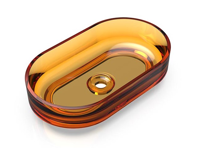KNIEF ELLIPSE Shape Раковина накладная 550x320x140 мм без перелива, без отверстия, хром/50 Arangonit арт. 36915