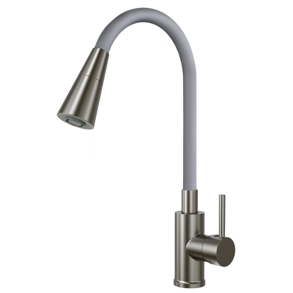 Смеситель для кухни с гибким изливом ESKO Kitchen K47GMG, оружейная сталь арт. 171731