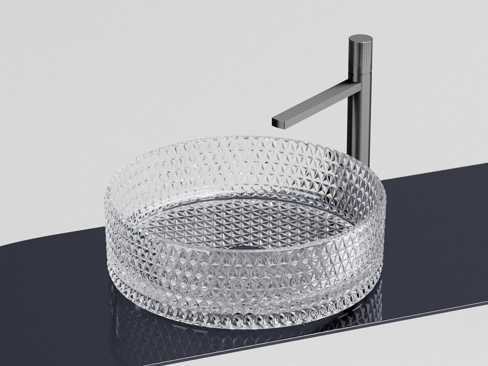 CERAMICANOVA Cristal Раковина накладная круглая 360х360хH112 мм, прозрачный арт. 62496