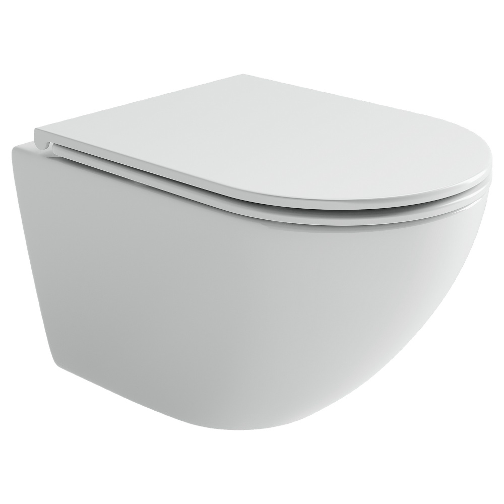 CERAMICANOVA Alba Унитаз подвесной Торнадо 3.0 360х490х350 мм, с сиденьем SQ, белый арт. 77552