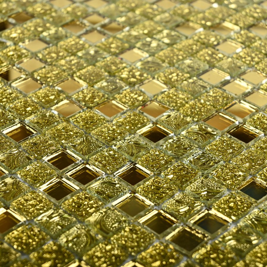 Плитка декоративная стеклянная Mirror gold/Зеркальное золото 300*300 арт. 90597
