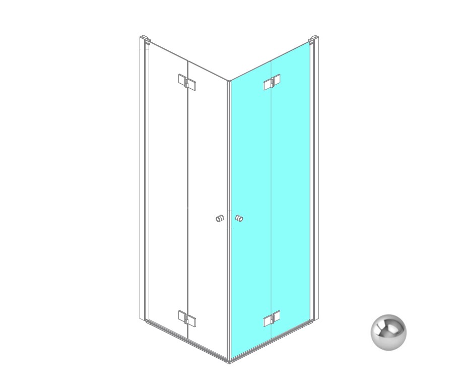 RADAWAY Nes KDD B 90 R Правая часть кабины H2000 мм, хром/прозрачное арт. 32795