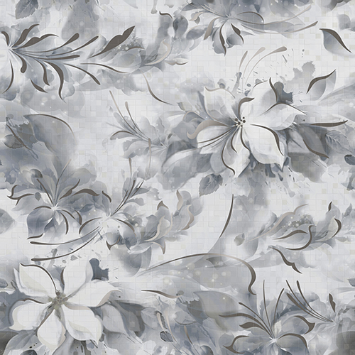 Керамическая плитка Панно Пиксель серый цветы (2 шт.) / Панно 63.0*63.0 Pixel gris fiori 1c  (2шт) арт. 72501