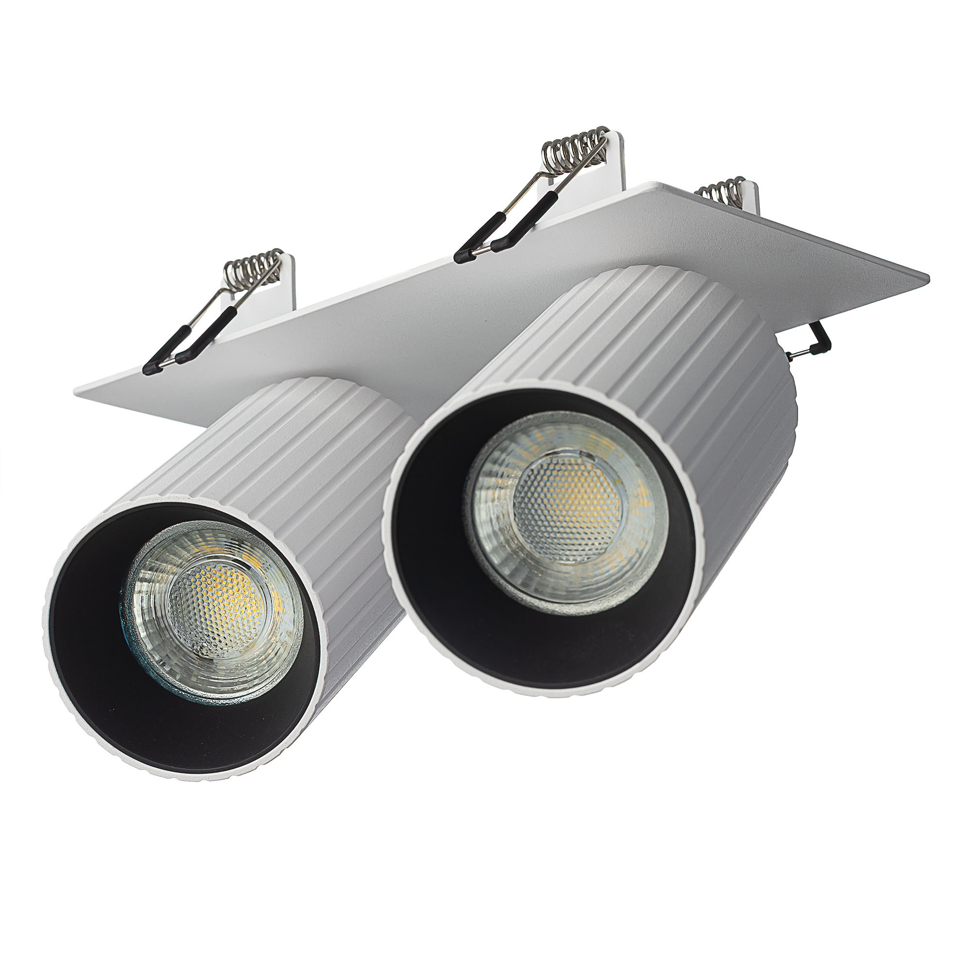 Citilux AXEL CL512D20R Спот поворотный встраиваемый двойной Белый Рифлёный арт. 129444