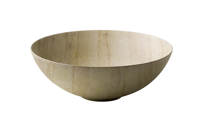 NOKEN SLENDER Раковина на столешницу Ø40 см, БЕЗ перелива, с ДК, travertino marble арт. 37036