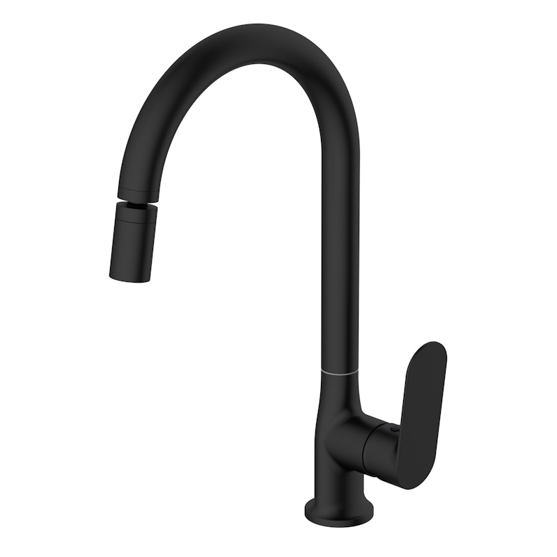 Смеситель для кухни с аэратором на шарнире Voda Shore Black SHR519BAR, черный арт. 171770