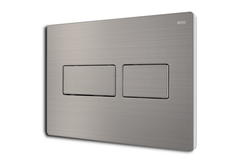 RIVO Touch Lux Панель двойного смыва металлическая для баков RIVO Set A, Сатиновая сталь PVD арт. 161563