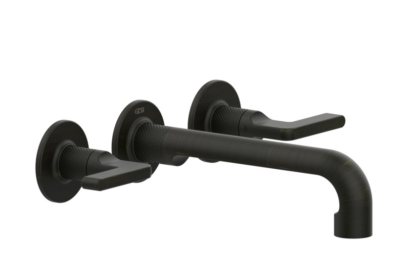 GESSI INCISO Внешние части для настенного смесителя на 3 отверстия для раковины, без ДК, Aged Bronze арт. 34696