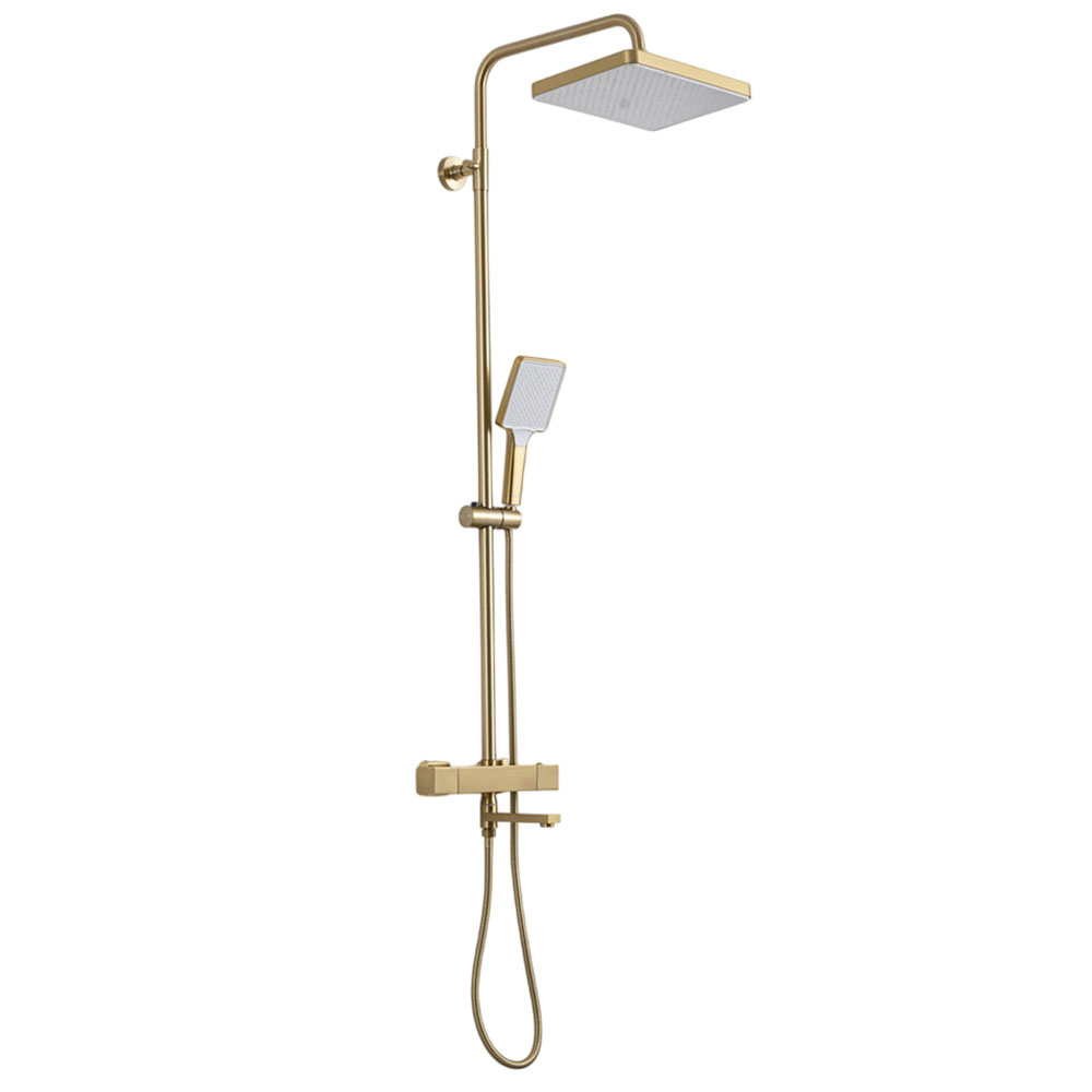 Душевая система с термостатом FRAP F24007-3, золотой сатин арт. 192237