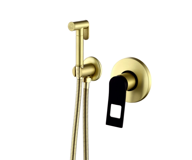 Гигиенический душ со смесителем Bronze de Luxe Element EL28GB, матовое золото/черный арт. 189118