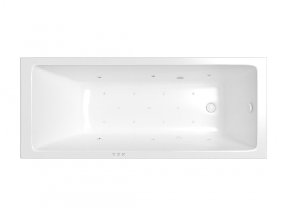 WHITECROSS Wave Slim Ванна акриловая 170x75 см, гидромассаж "RELAX", перелив, каркас, белый/белый арт. 32402
