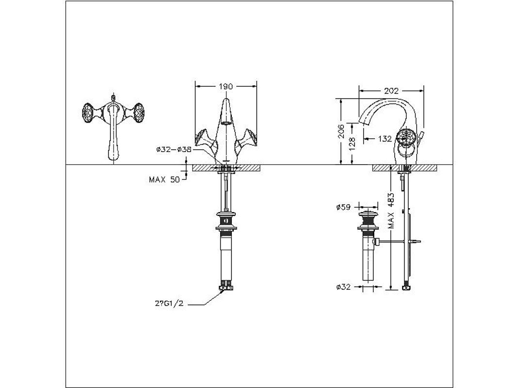 Смеситель для раковины Bravat Swan F14287G-ENG, золото арт. 163130