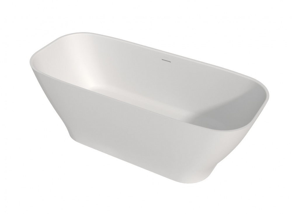 WHITECROSS Clover Ванна отдельностоящая 170x72 см, интегрированный слив, Solid Surface белый матовый арт. 32528