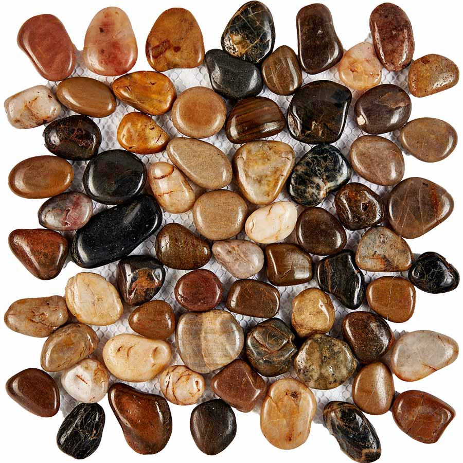 PIX266 из гальки MIX stone, чип произвольный, сетка 305х305 мм арт. 73780