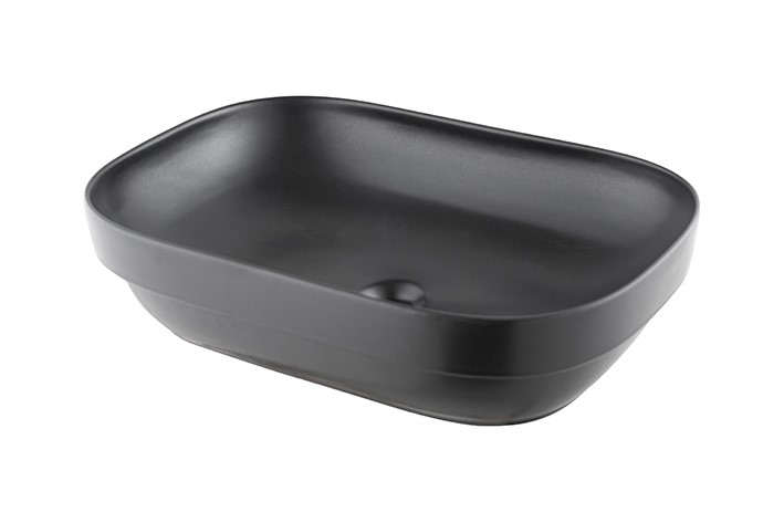 NOKEN LOUNGE FLUID Раковина полувстраиваемая без перелива, 56x39 см, черный матовый арт. 57744