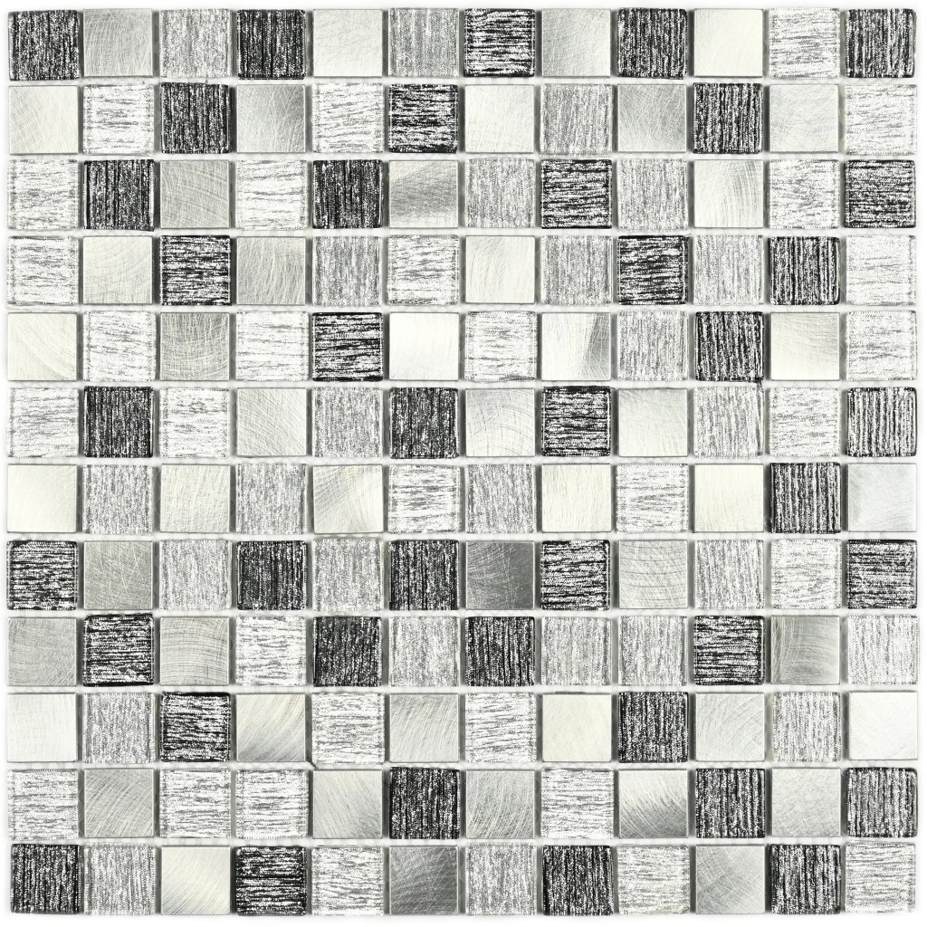 Плитка декоративная стеклянная Trend Silver/Тренд серебряный 4*23*23 300*300 арт. 90604