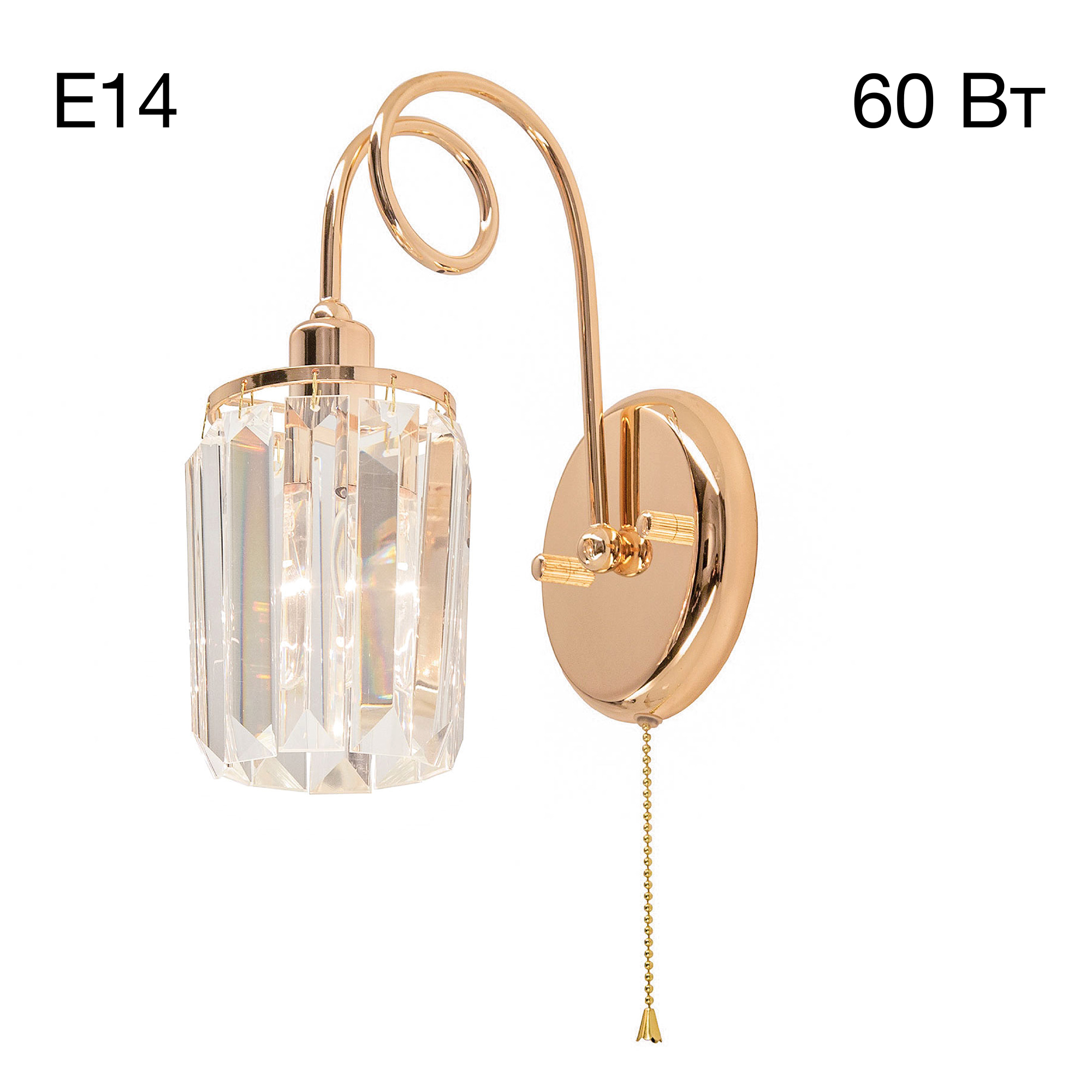 Citilux Синди CL330312 Бра хрустальное с выключателем Золото арт. 88203