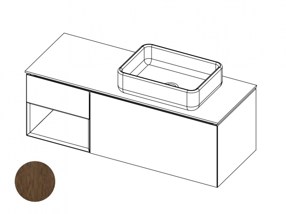 ALLEN BRAU INFINITY Тумба 120 R с внутренним ящиком без столешницы, 1192 x456xH408 мм, natural oak арт. 33313