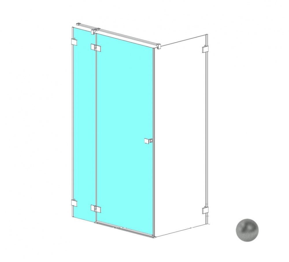 RADAWAY Essenza Pro KDJ door 100 L Дверь с неподвиж.1000х2000 мм, 91 никель брашированный/прозрачное арт. 32769