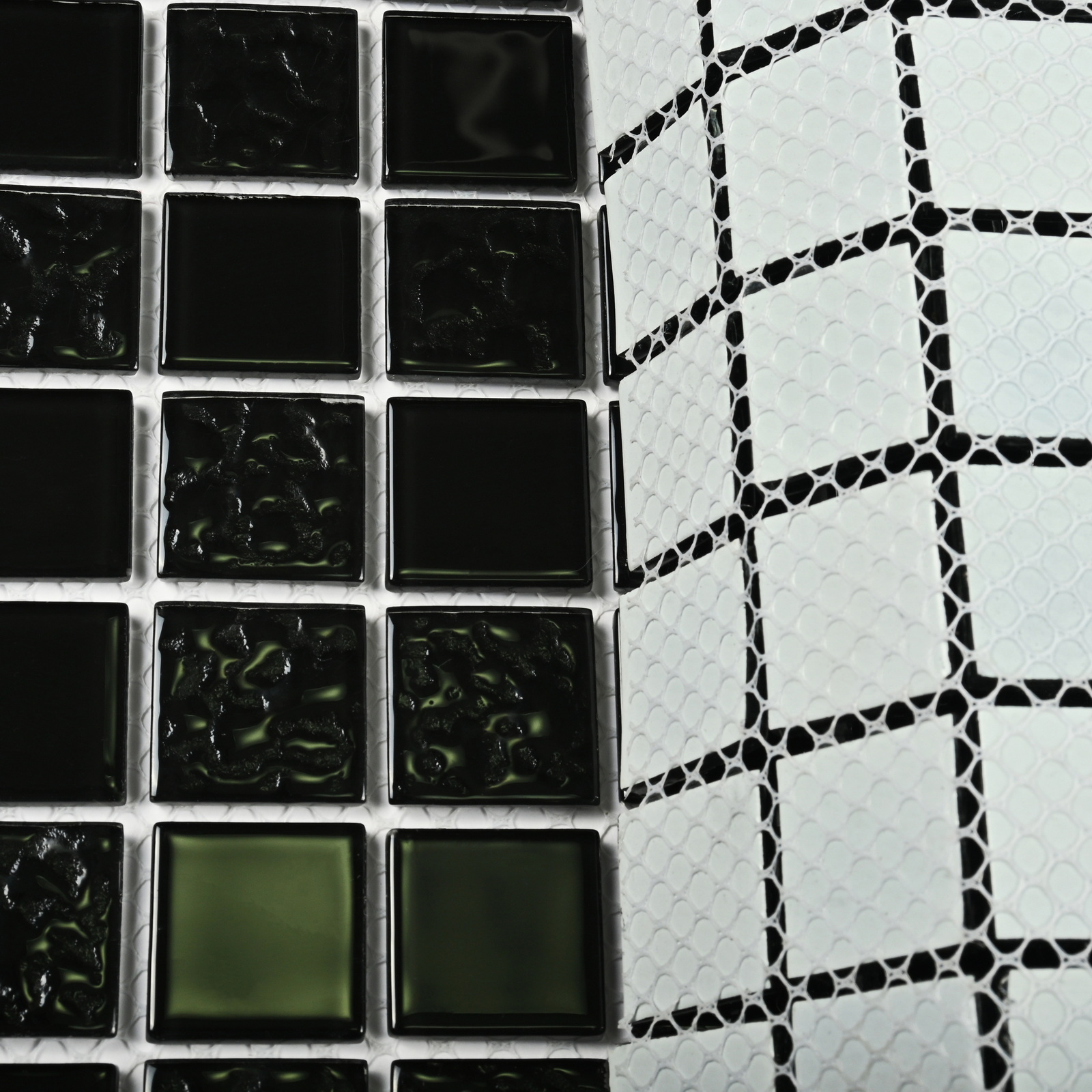 Плитка декоративная стеклянная Black Rose/Чёрная роза 3,5*25*25 300*300 арт. 90699