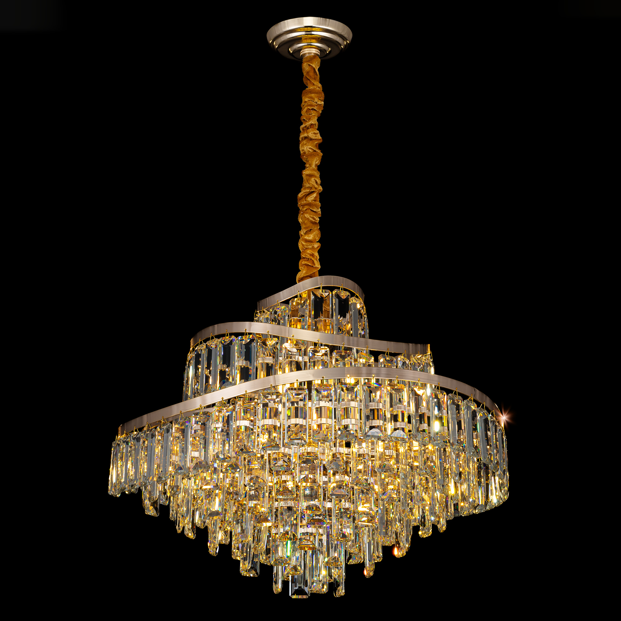Citilux NAIAD CL315162 Люстра хрустальная подвесная Золото арт. 89460