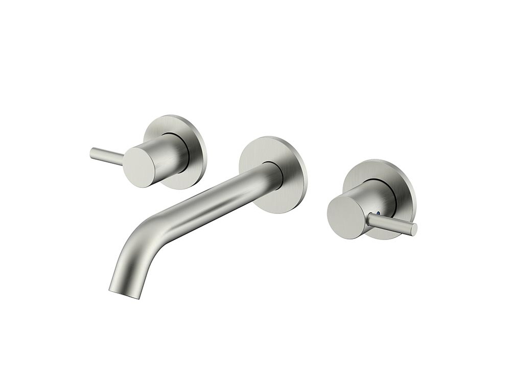 NEMO ROUND Смеситель из стены для раковины на 3 отверстия, BRUSH NICKEL арт. 35531