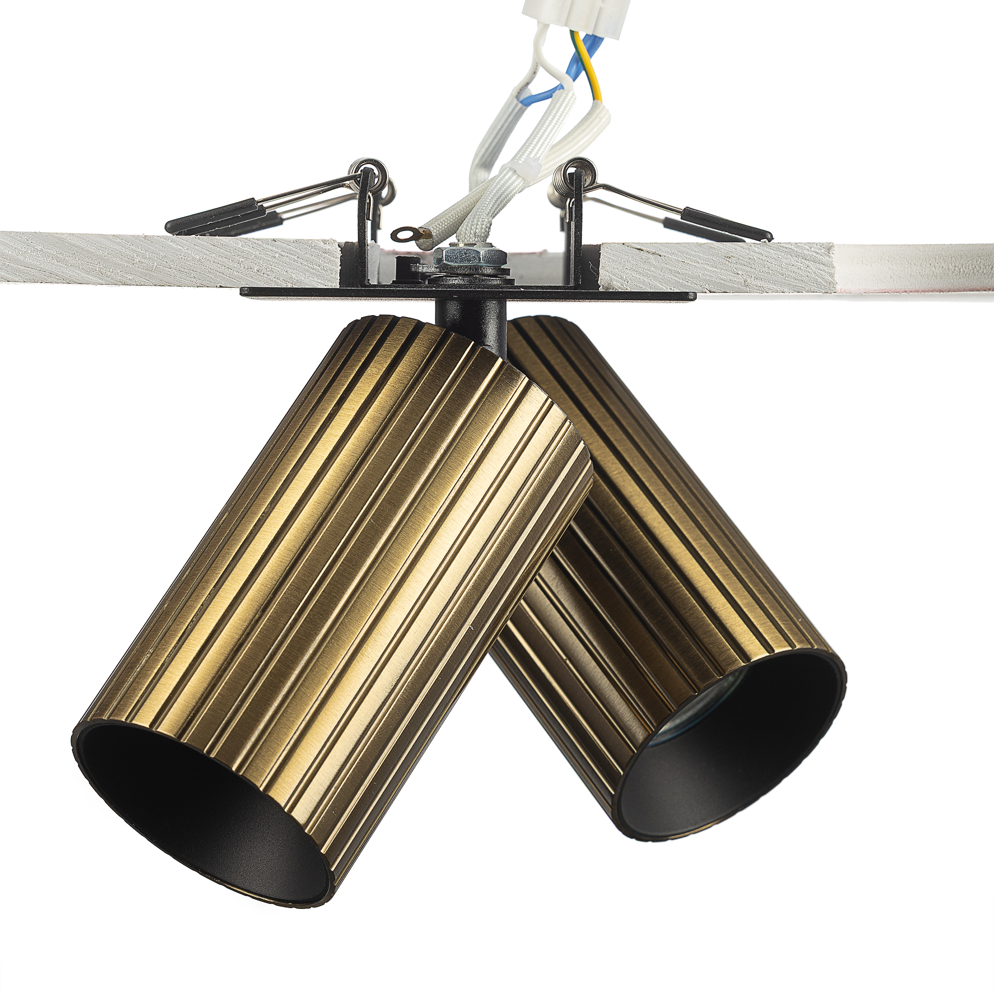 Citilux AXEL CL512D23R Спот поворотный встраиваемый двойной Бронза Рифлёный арт. 89827