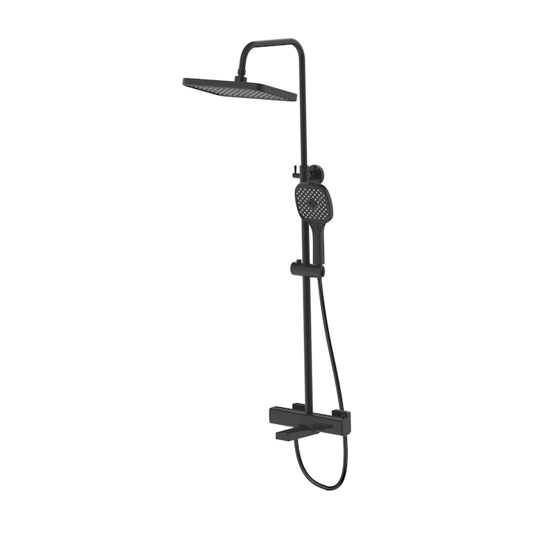 Душевая система с термостатом Esko Black STT3054Black/STT3054B, черный арт. 191754