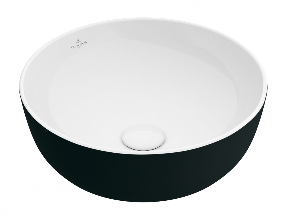 VB ARTIS Раковина для установки на столешницу, Ø 430 мм, белый/Coal Black (коул блэк) BCT8 арт. 37030