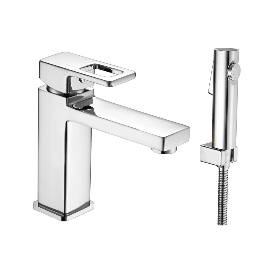 Смеситель для раковины с гигиеническим душем Shevanik S8271, хром арт. 163230