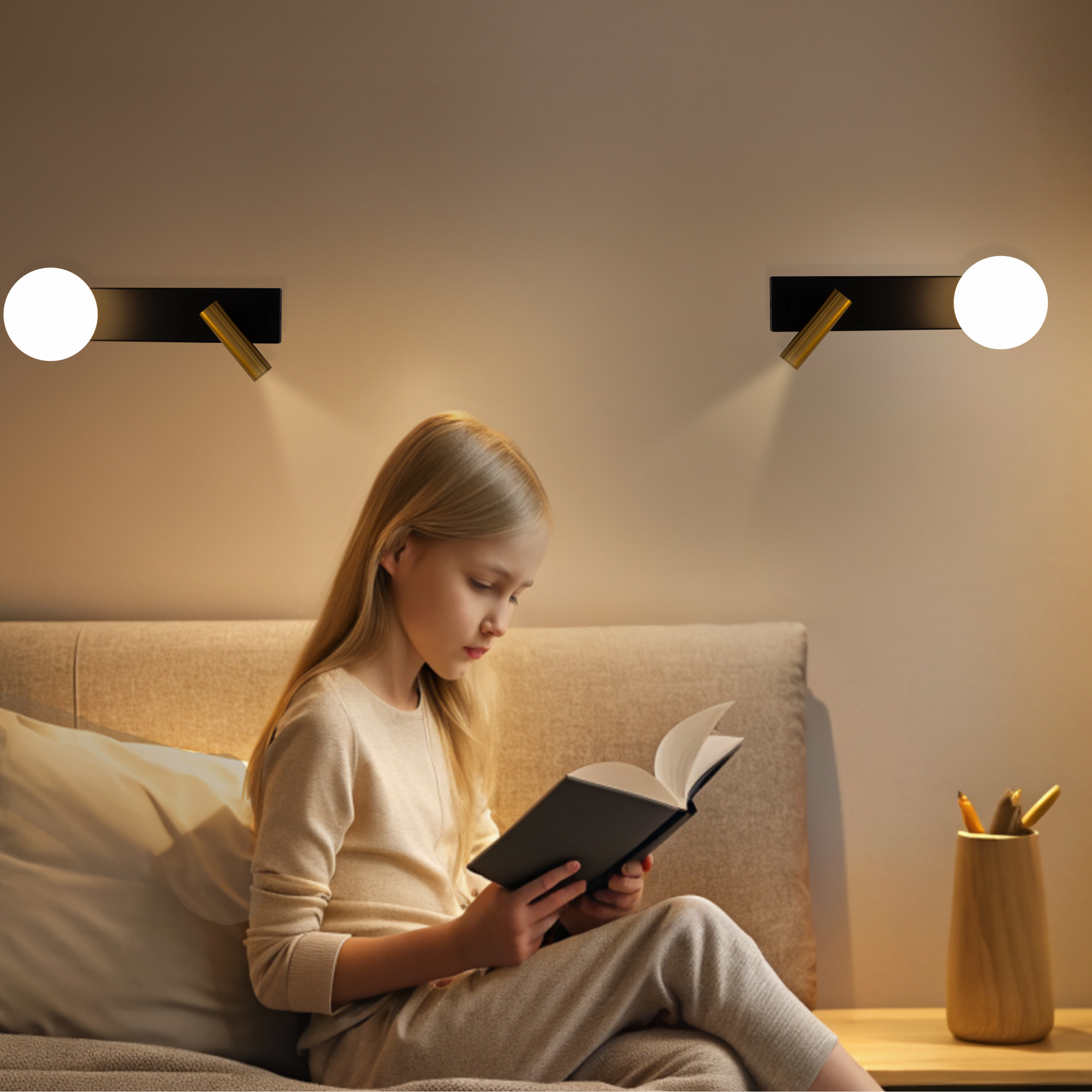 Citilux Декарт CL704451 LED Светильник с выключателем Чёрный+Бронза арт. 89377